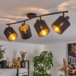 Plafonnier Alsen Noir, 4 Lumieres
