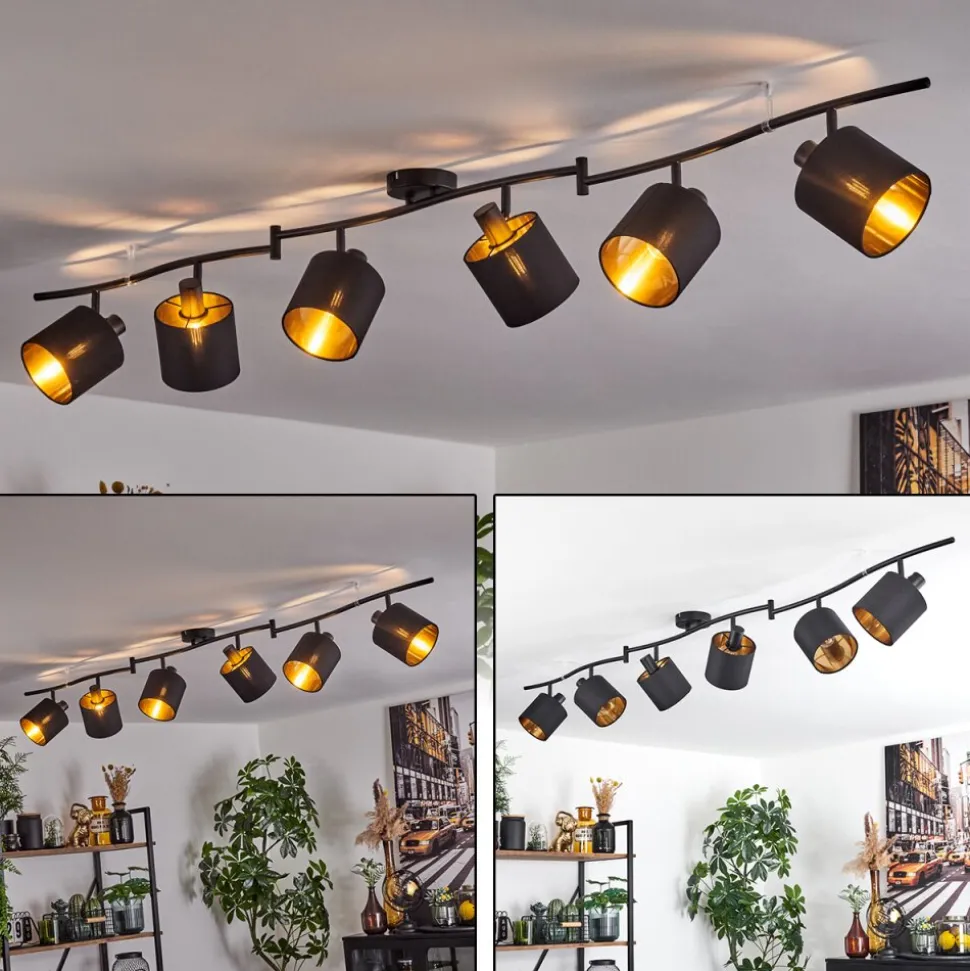 Plafonnier Alsen Noir, 6 Lumieres