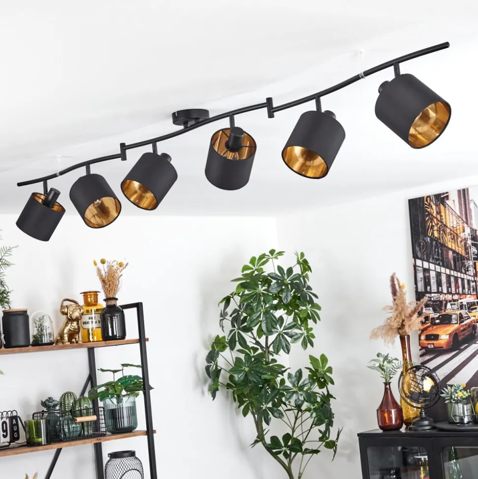 Plafonnier Alsen Noir, 6 Lumieres