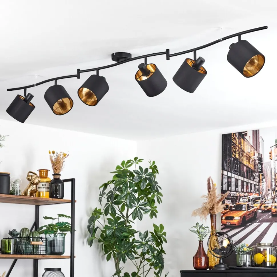 Plafonnier Alsen Noir, 6 Lumieres
