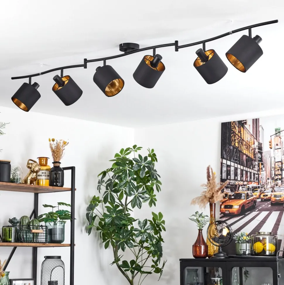 Plafonnier Alsen Noir, 6 Lumieres