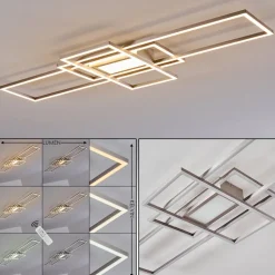 Plafonnier Alsterbro Led Nickel Mat, 1 Lumiere, Telecommandes