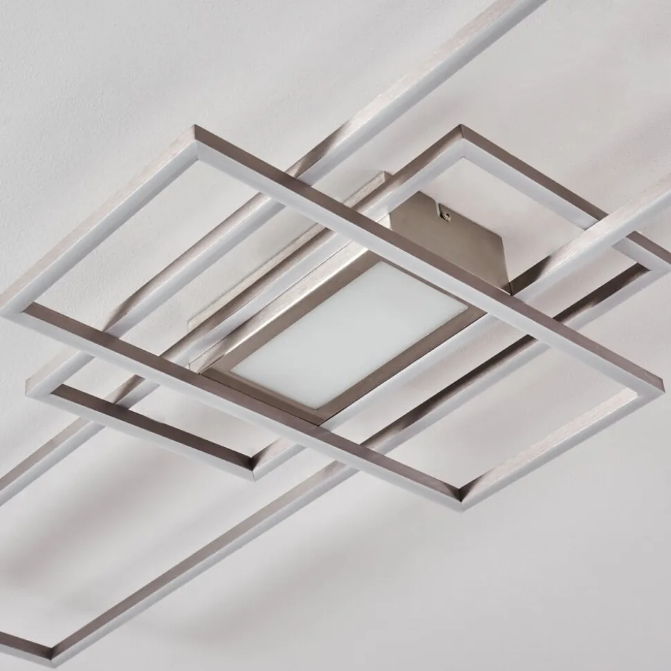 Plafonnier Alsterbro Led Nickel Mat, 1 Lumiere, Telecommandes