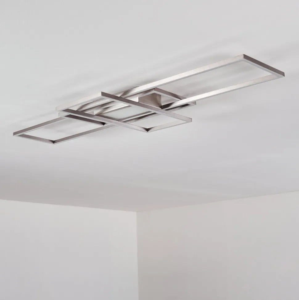 Plafonnier Alsterbro Led Nickel Mat, 1 Lumiere, Telecommandes