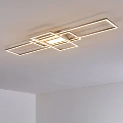 Plafonnier Alsterbro Led Nickel Mat, 1 Lumiere, Telecommandes