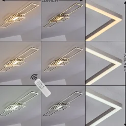 Plafonnier Alsterbro Led Nickel Mat, 1 Lumiere, Telecommandes