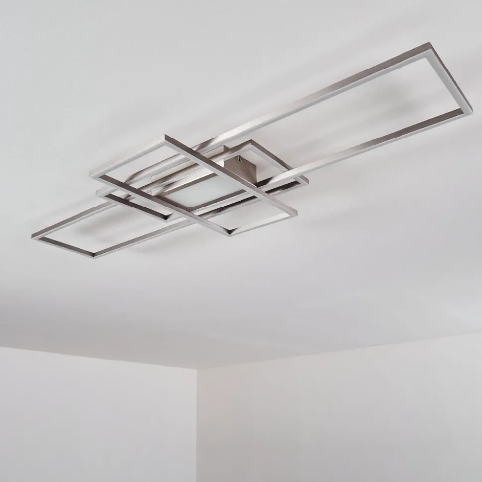 Plafonnier Alsterbro Led Nickel Mat, 1 Lumiere, Telecommandes