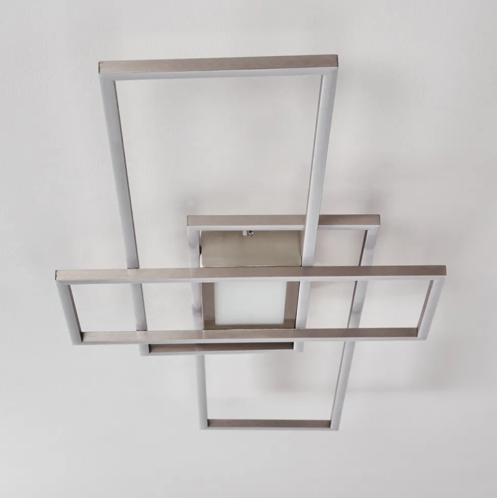 Plafonnier Alsterbro Led Nickel Mat, 1 Lumiere, Telecommandes