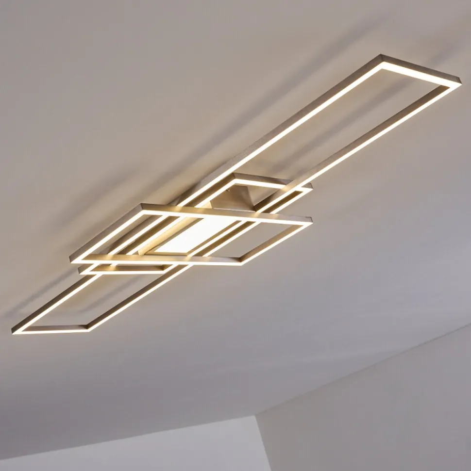 Plafonnier Alsterbro Led Nickel Mat, 1 Lumiere, Telecommandes