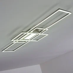 Plafonnier Alsterbro Led Nickel Mat, 1 Lumiere, Telecommandes
