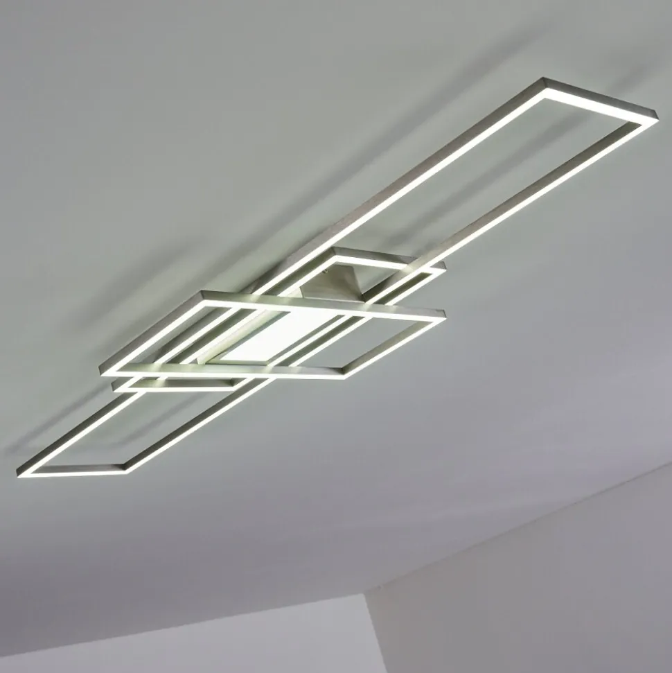 Plafonnier Alsterbro Led Nickel Mat, 1 Lumiere, Telecommandes