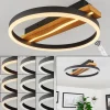 Plafonnier Angtasom Led Brun, Couleur Bois, Noir, 1 Lumiere, Telecommandes