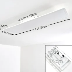 Plafonnier Antria Led Blanc, 1 Lumiere, Telecommandes, Changeur De Couleurs