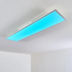 Plafonnier Antria Led Blanc, 1 Lumiere, Telecommandes, Changeur De Couleurs