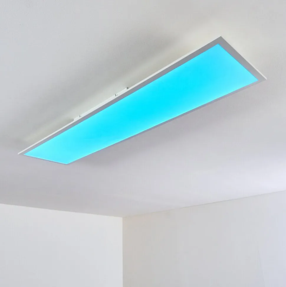 Plafonnier Antria Led Blanc, 1 Lumiere, Telecommandes, Changeur De Couleurs