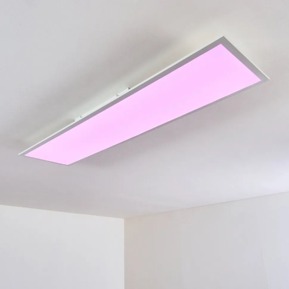 Plafonnier Antria Led Blanc, 1 Lumiere, Telecommandes, Changeur De Couleurs
