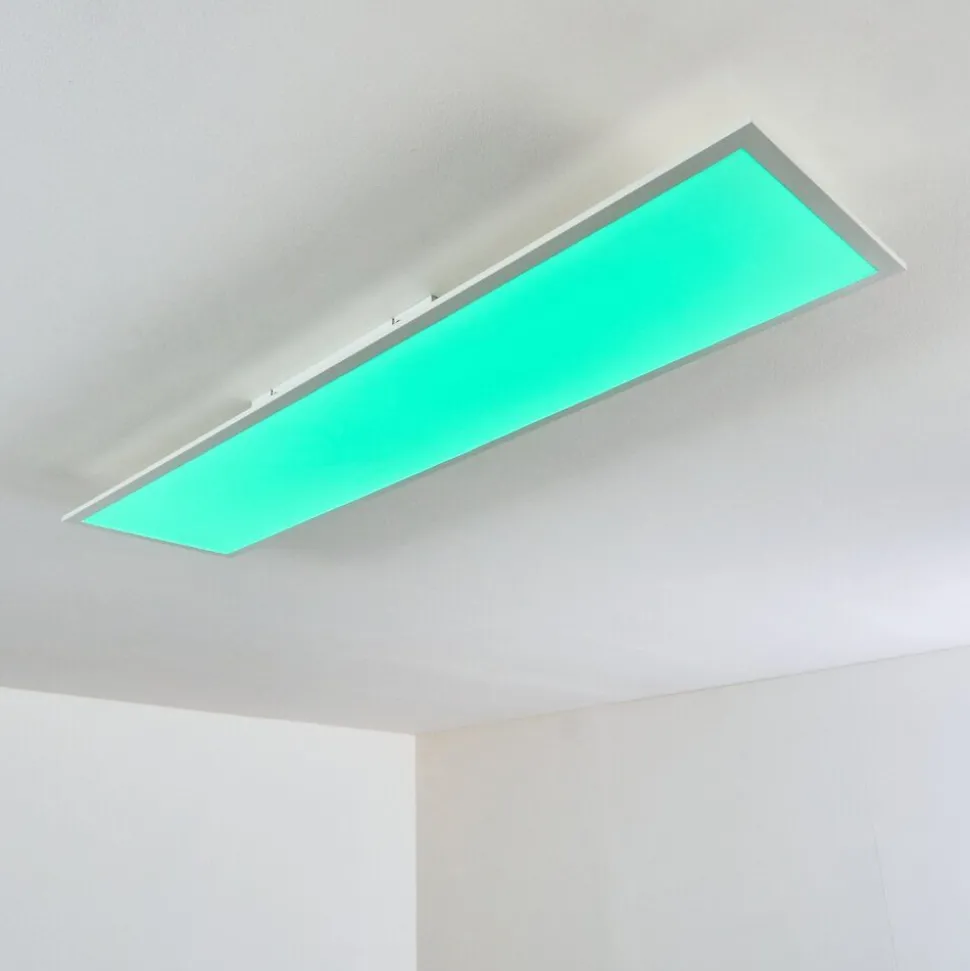 Plafonnier Antria Led Blanc, 1 Lumiere, Telecommandes, Changeur De Couleurs