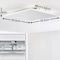 Plafonnier Antria Led Blanc, 1 Lumiere, Telecommandes, Changeur De Couleurs