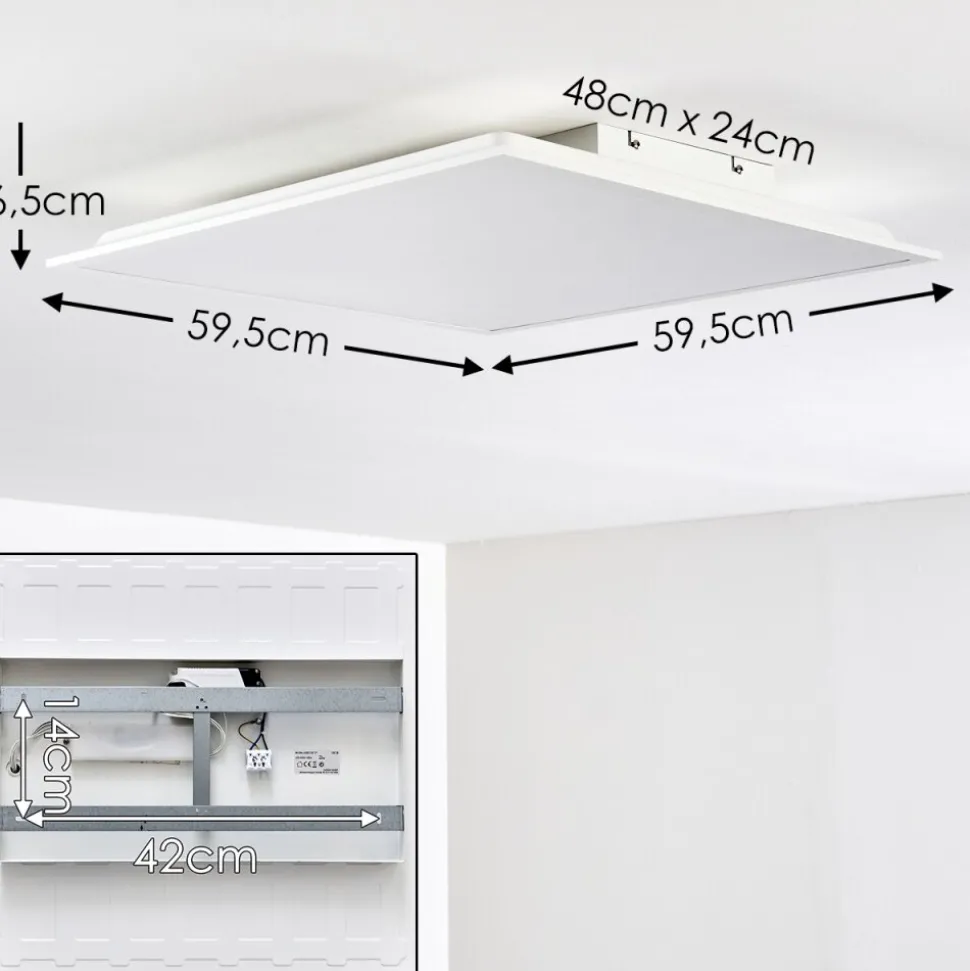 Plafonnier Antria Led Blanc, 1 Lumiere, Telecommandes, Changeur De Couleurs