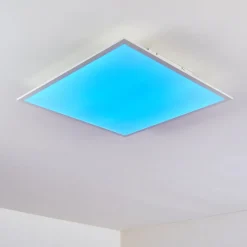 Plafonnier Antria Led Blanc, 1 Lumiere, Telecommandes, Changeur De Couleurs
