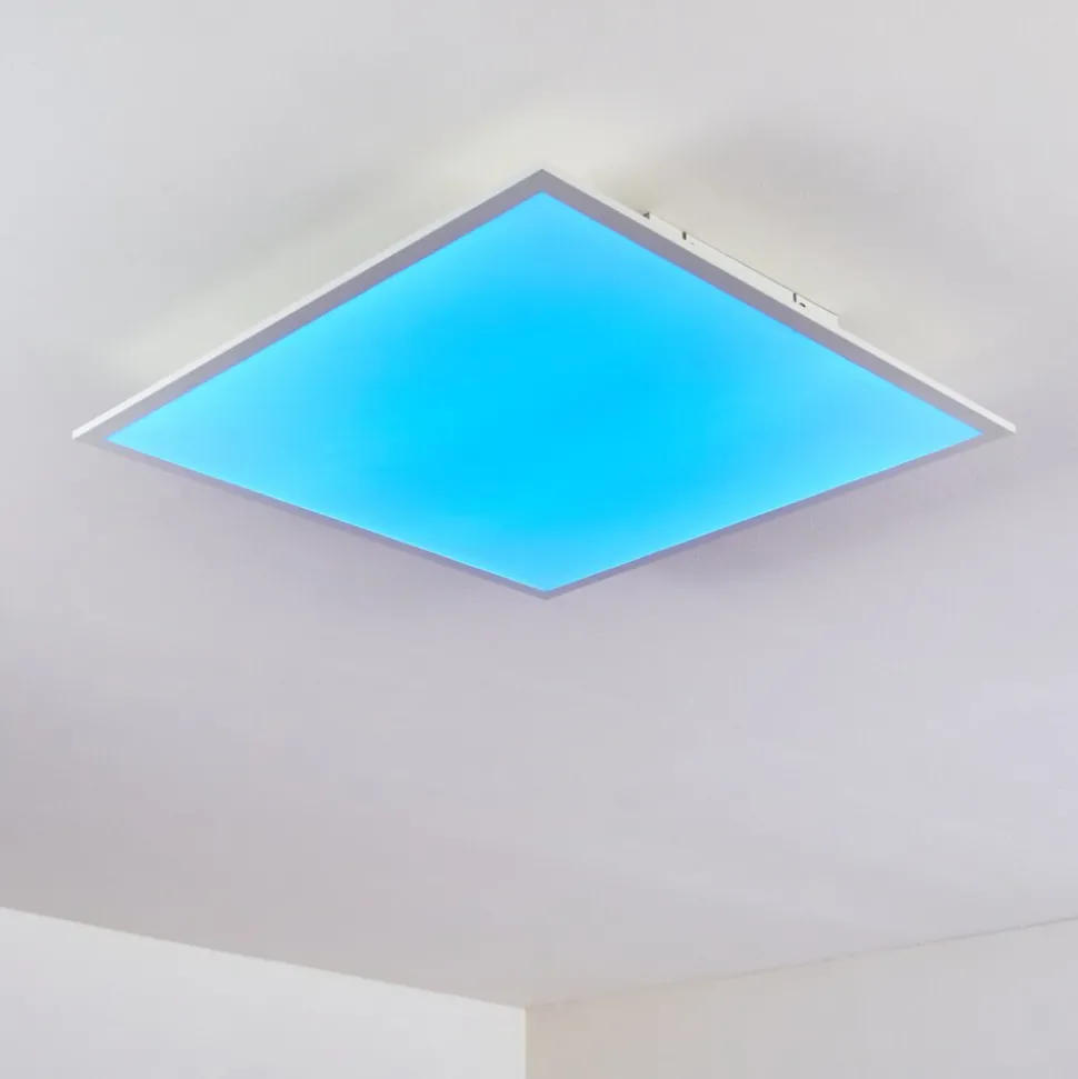 Plafonnier Antria Led Blanc, 1 Lumiere, Telecommandes, Changeur De Couleurs