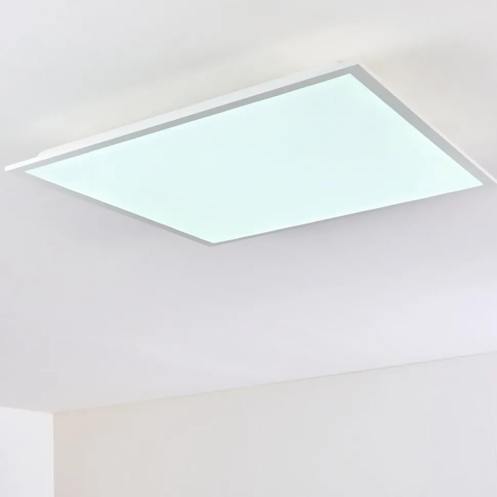 Plafonnier Antria Led Blanc, 1 Lumiere, Telecommandes, Changeur De Couleurs