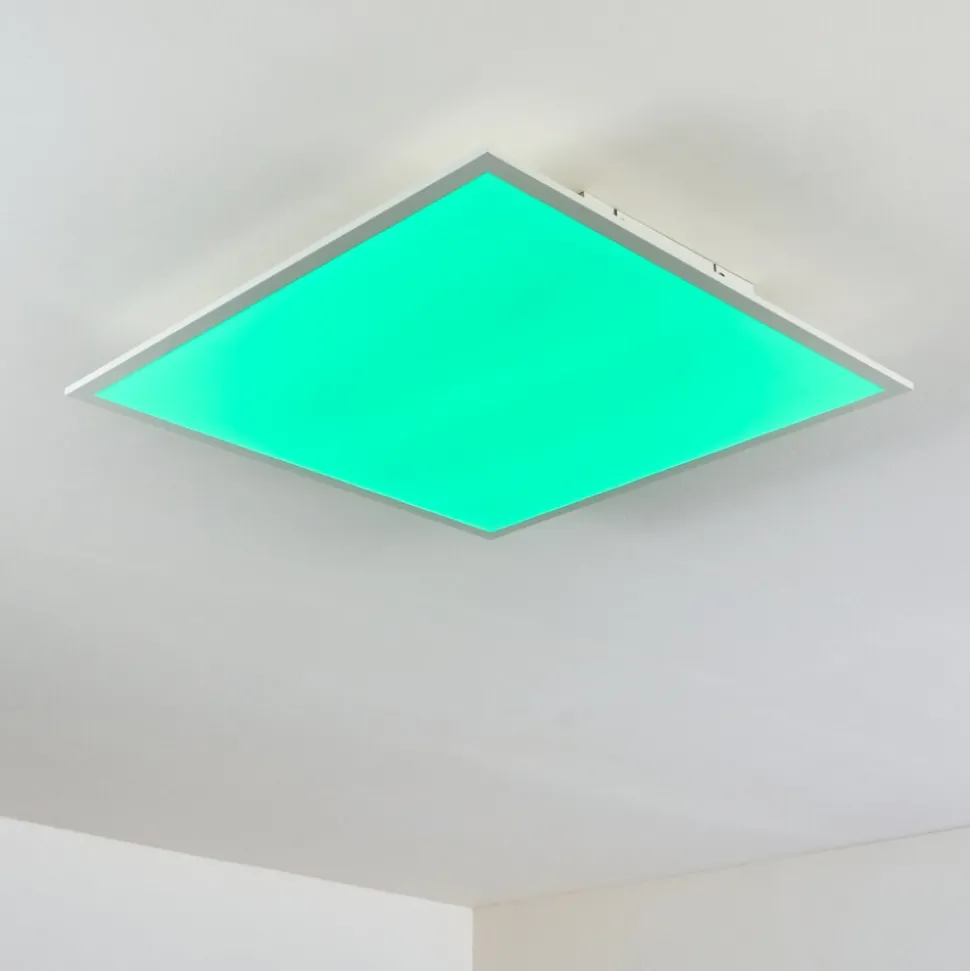 Plafonnier Antria Led Blanc, 1 Lumiere, Telecommandes, Changeur De Couleurs