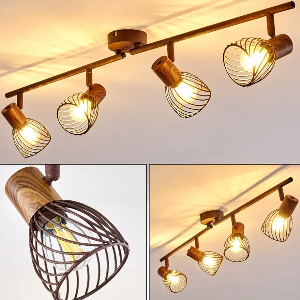 Plafonnier Arjen Brun, Rouille, 4 Lumieres