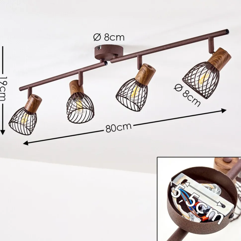 Plafonnier Arjen Brun, Rouille, 4 Lumieres