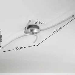 Plafonnier Askim Led Argente, 1 Lumiere