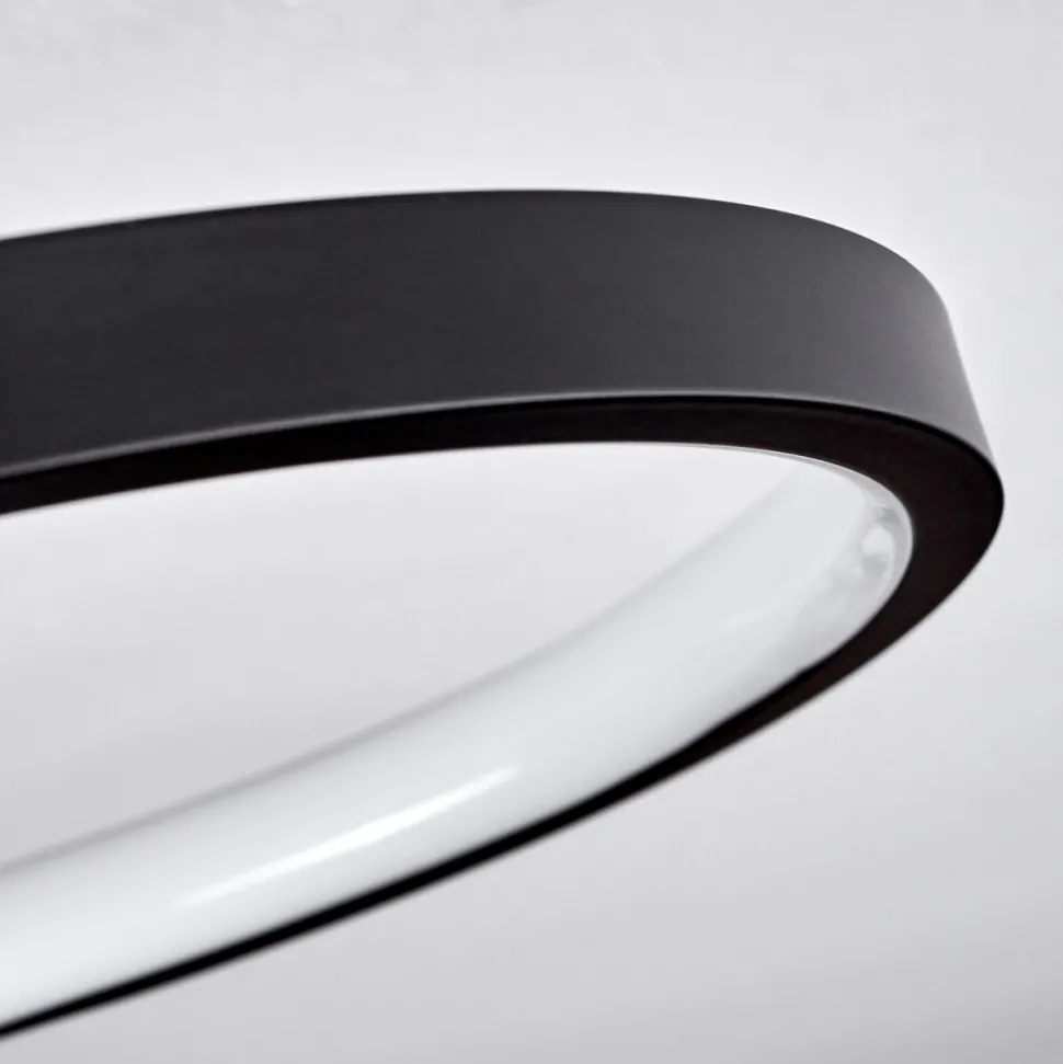 Plafonnier Avelal Led Brun, Couleur Bois, Noir, 1 Lumiere