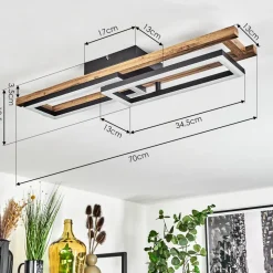 Plafonnier Ayajasco Led Ecru, Noir, 1 Lumiere