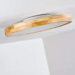 Plafonnier Bagaha Led Bois Clair, 1 Lumiere, Telecommandes