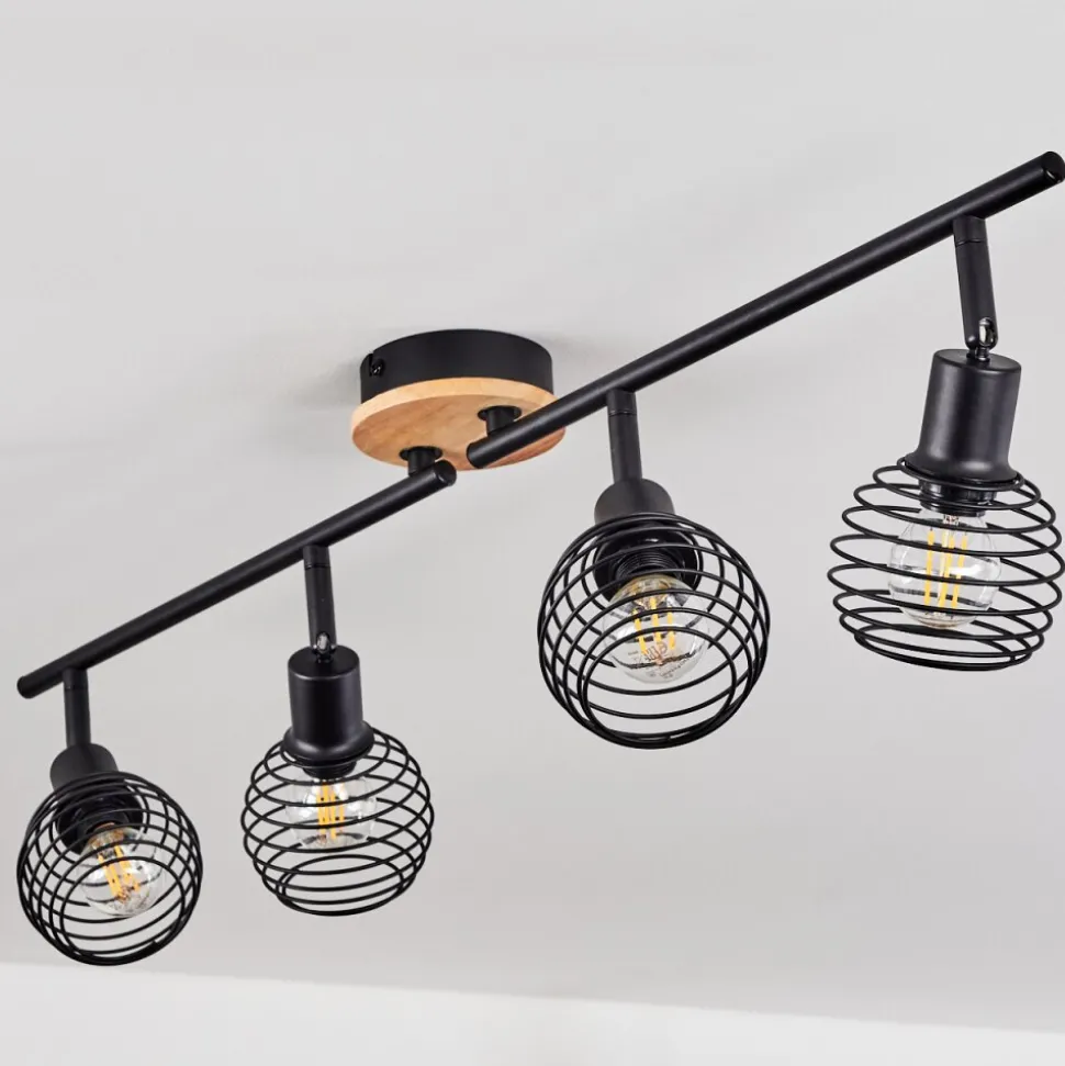 Plafonnier Ballis Ecru, Noir, 4 Lumieres