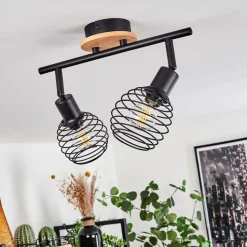Plafonnier Ballis Ecru, Noir, 2 Lumieres