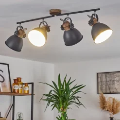 Plafonnier Banjul Gris, Blanc, 4 Lumieres