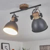 Plafonnier Banjul Gris, Bois Clair, 2 Lumieres