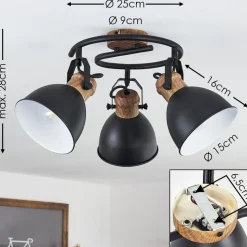 Plafonnier Banjul Noir, 3 Lumieres