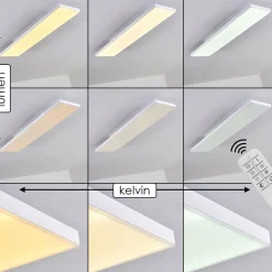 Plafonnier Bankura Led Blanc, 1 Lumiere, Telecommandes