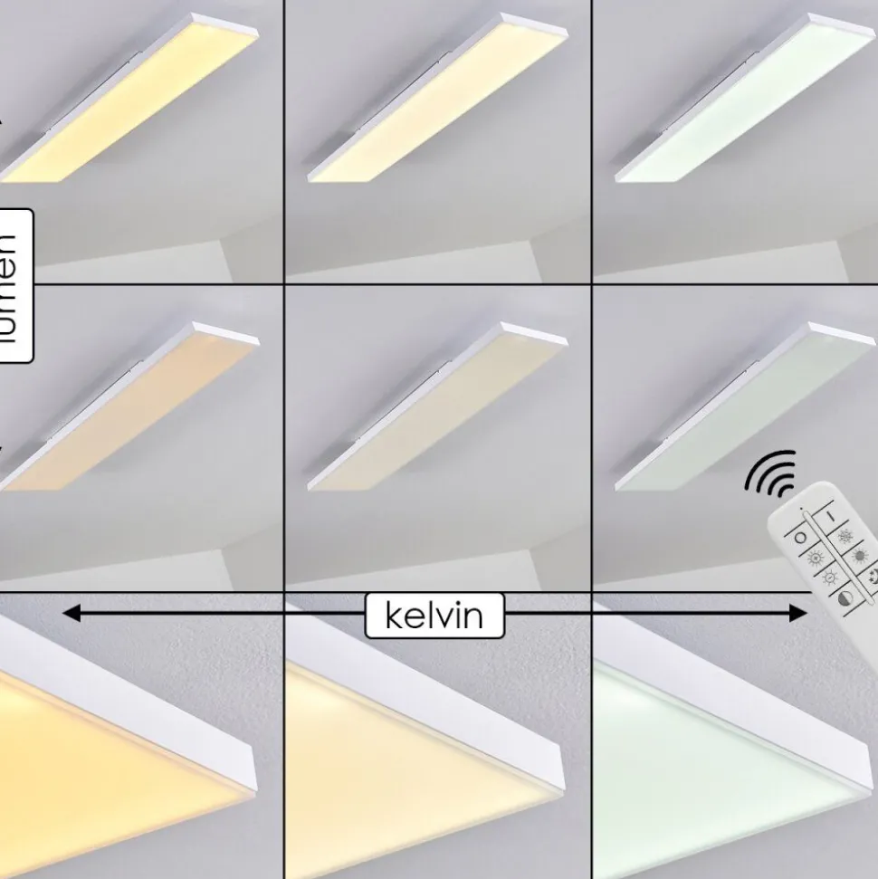 Plafonnier Bankura Led Blanc, 1 Lumiere, Telecommandes