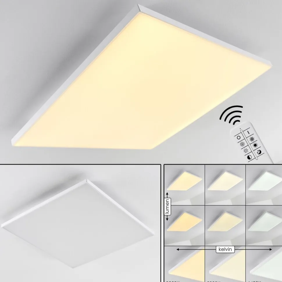 Plafonnier Bankura Led Blanc, 1 Lumiere, Telecommandes