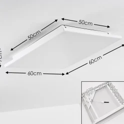 Plafonnier Bankura Led Blanc, 1 Lumiere, Telecommandes