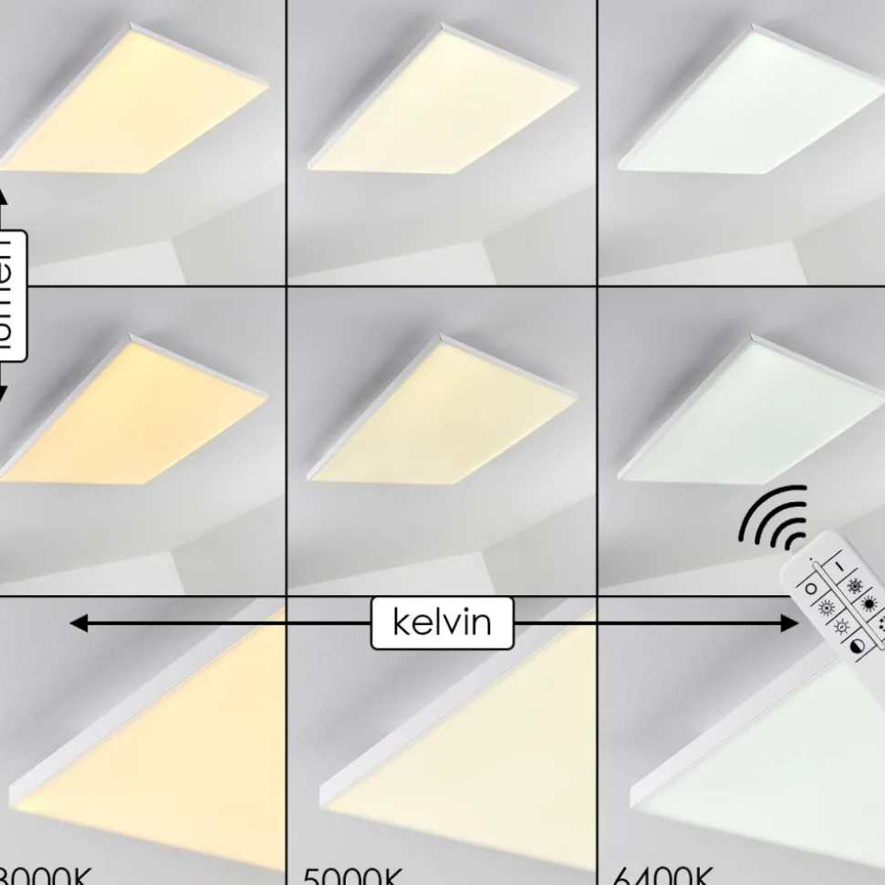 Plafonnier Bankura Led Blanc, 1 Lumiere, Telecommandes