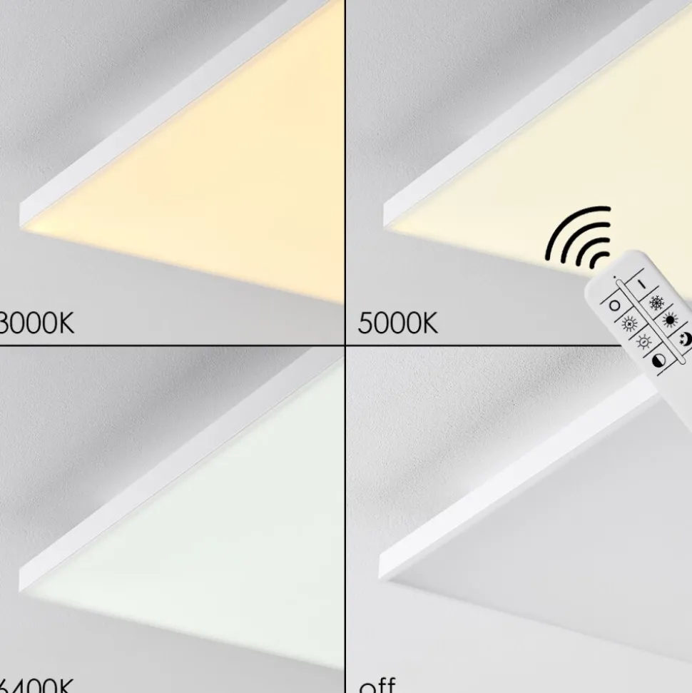 Plafonnier Bankura Led Blanc, 1 Lumiere, Telecommandes
