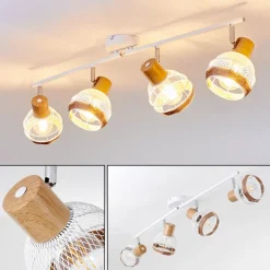 Plafonnier Bariloche Chrome, Blanc, 4 Lumieres