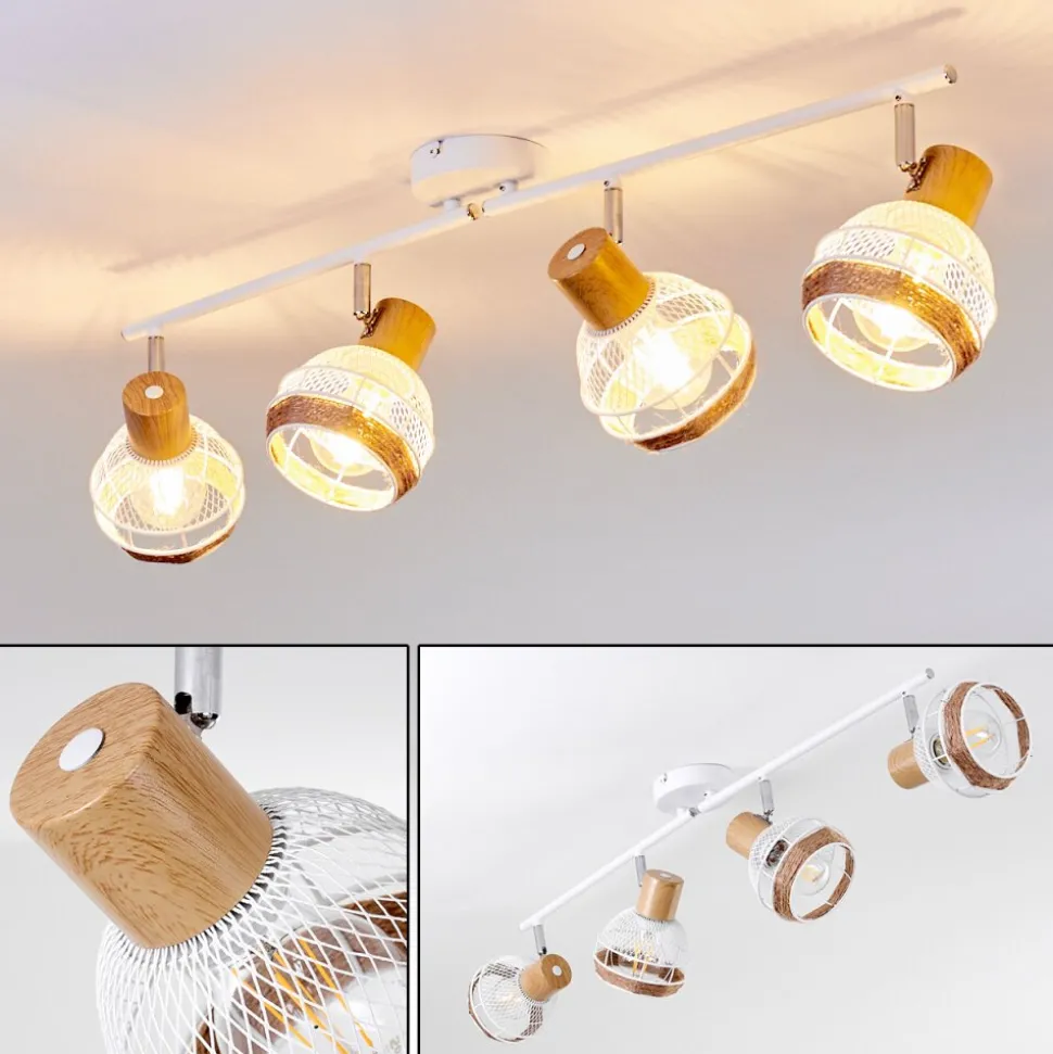 Plafonnier Bariloche Chrome, Blanc, 4 Lumieres