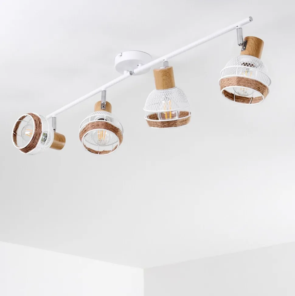 Plafonnier Bariloche Chrome, Blanc, 4 Lumieres