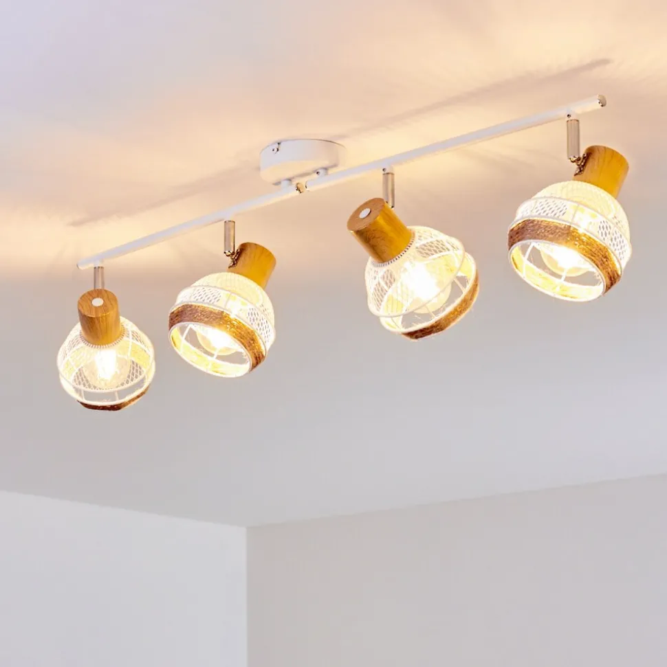 Plafonnier Bariloche Chrome, Blanc, 4 Lumieres