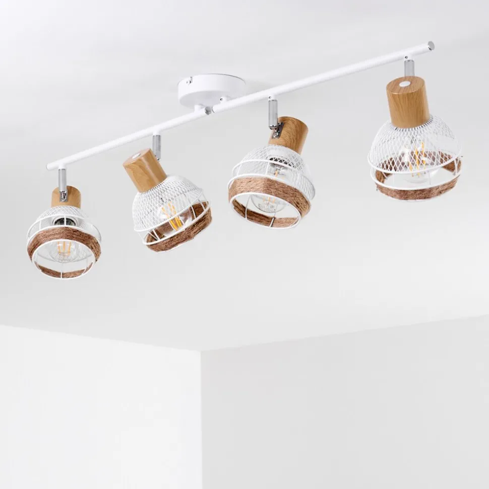 Plafonnier Bariloche Chrome, Blanc, 4 Lumieres