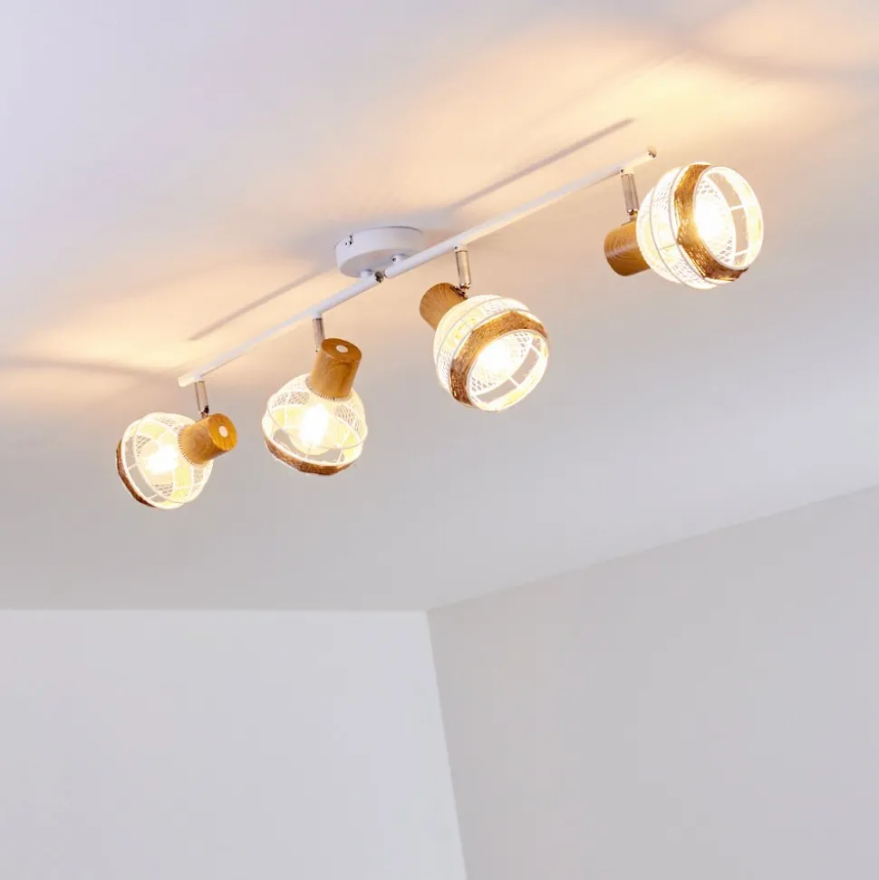 Plafonnier Bariloche Chrome, Blanc, 4 Lumieres